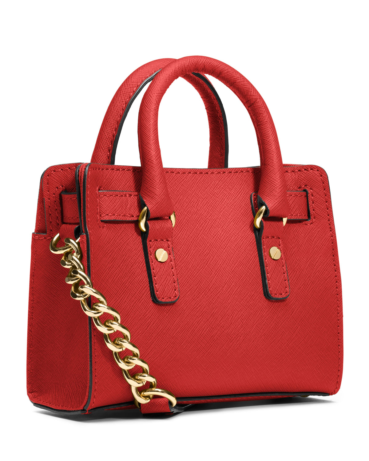 Lyst Michael Kors Mini Hamilton Saffiano Messenger Bag In Red Gallery Previously Sold At Neiman Marcus Women S Michael By Kors Hamilton