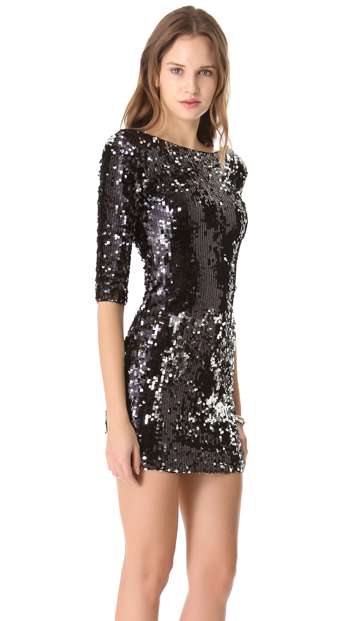 Lyst - Blaque Label Scoop Back Sequin Dress in Black