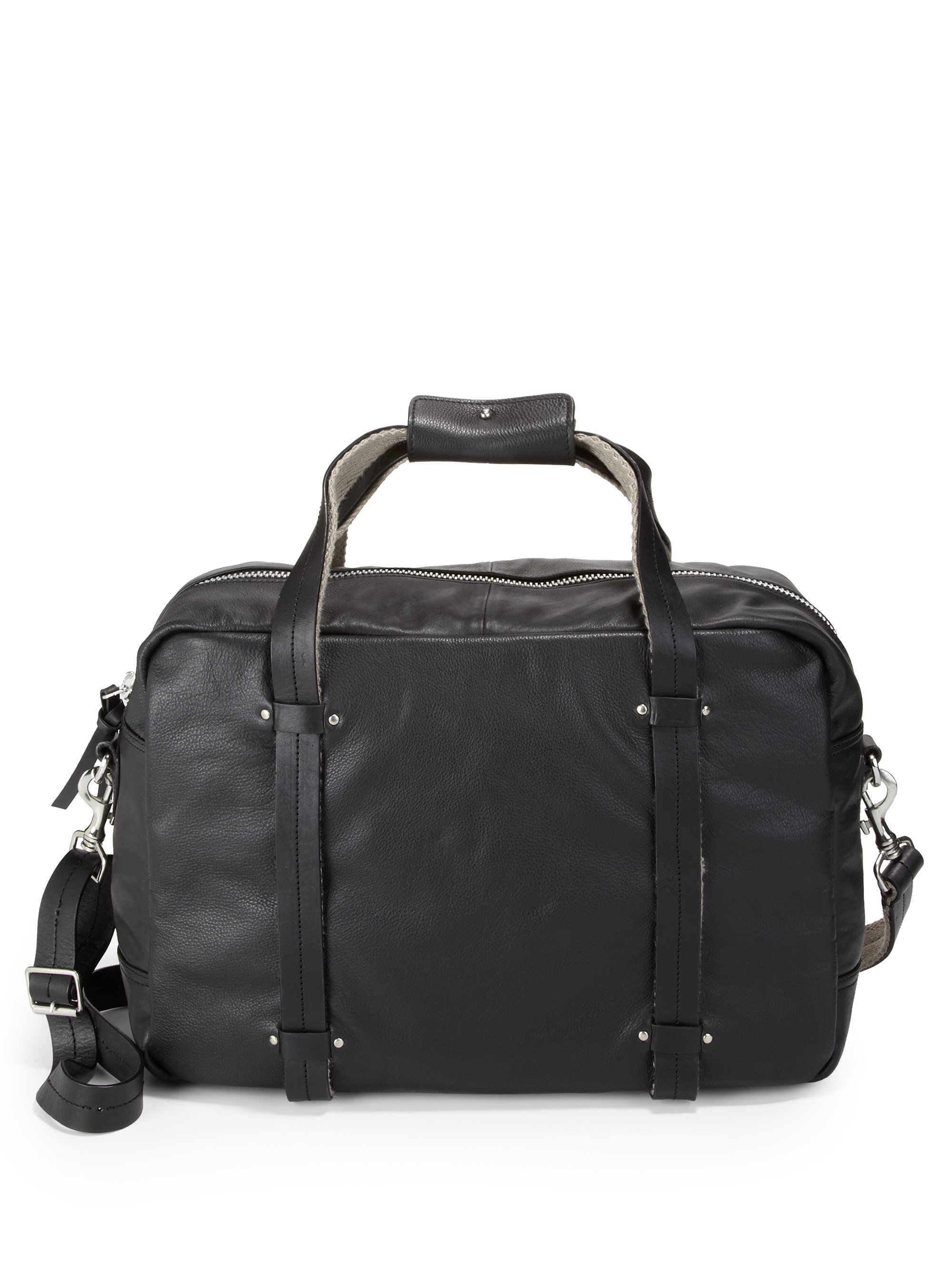 Ben sherman Map Leather Holdall Bag in Black for Men | Lyst  