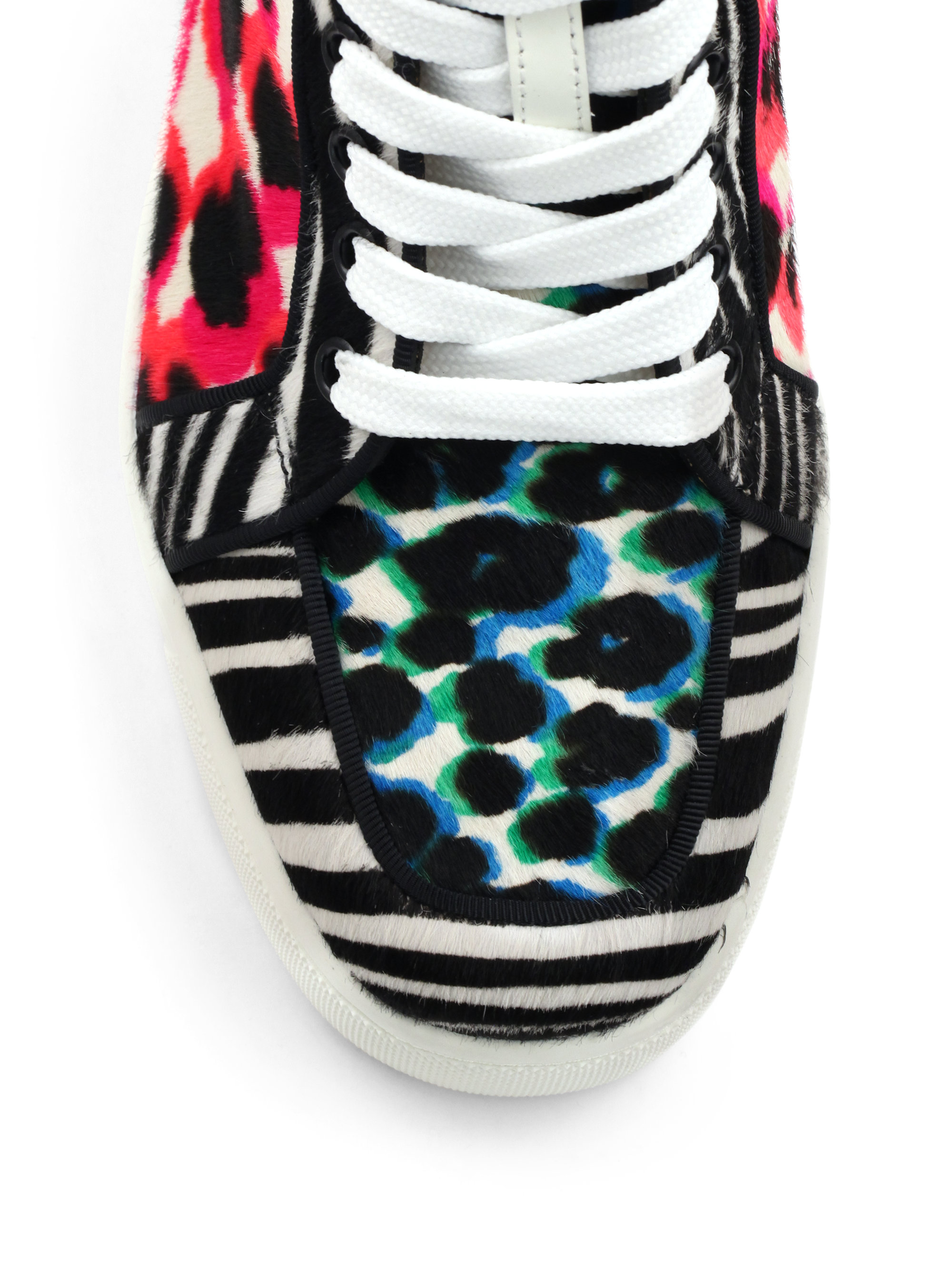 Christian louboutin Animalprint Pony Hair Hightop Sneakers in ...