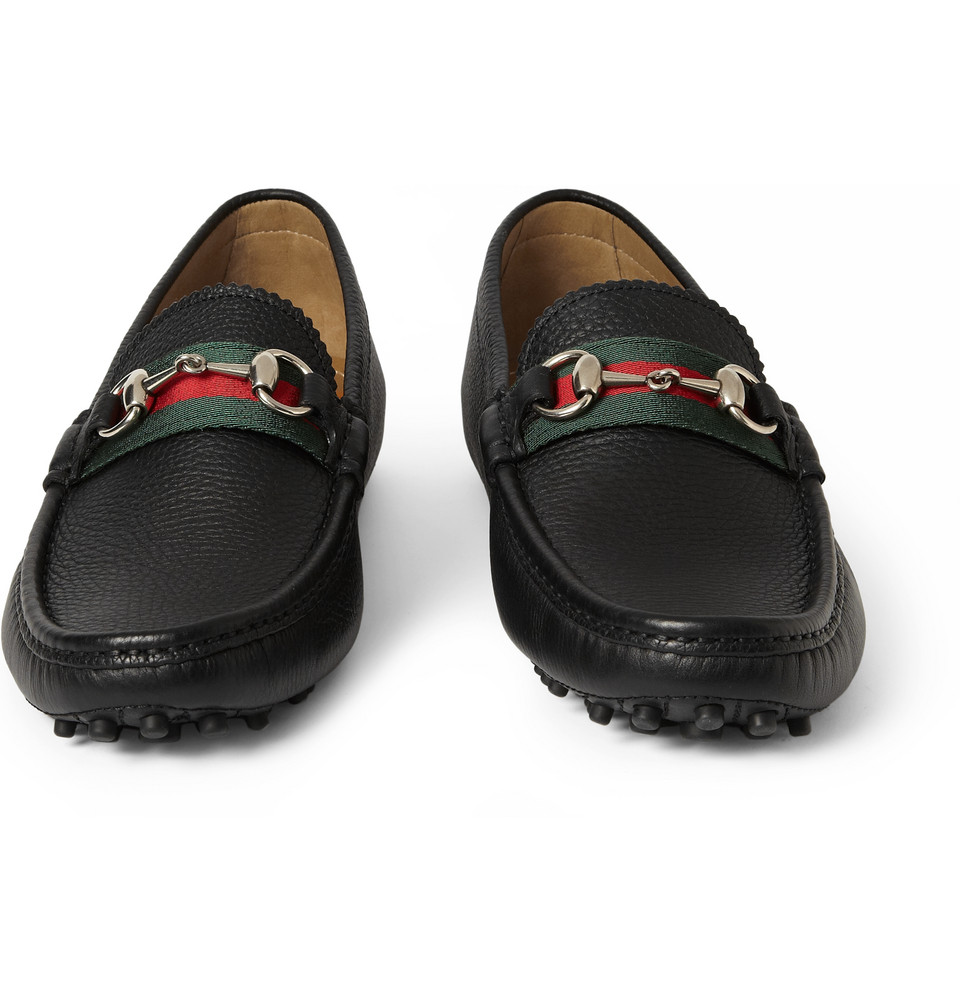 Lyst Gucci Horsebit Fullgrain Leather Driving Shoes in Black for Men
