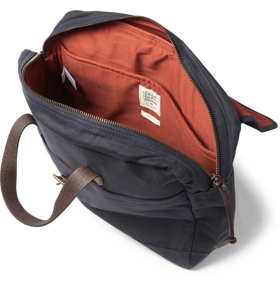 Lyst - www.neverfullmm.com Abingdon Waxed Cotton-Canvas And Leather Laptop Bag in Blue for Men
