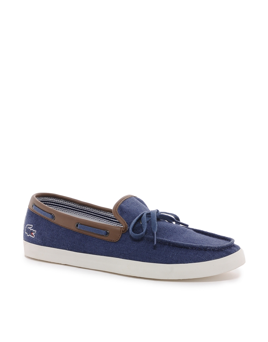 Lyst - Lacoste Alexier Canvas Loafers in Blue for Men