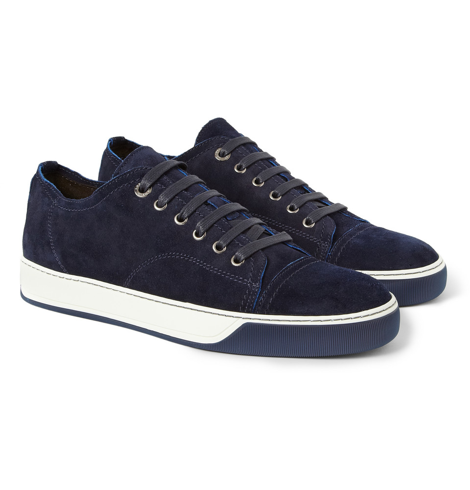 Lyst - Lanvin Suede Sneakers in Blue for Men