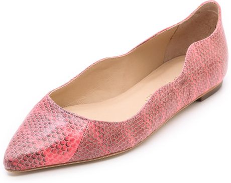 Loeffler Randall Milla Snake Ballet Flats in Pink (Flamingo) | Lyst