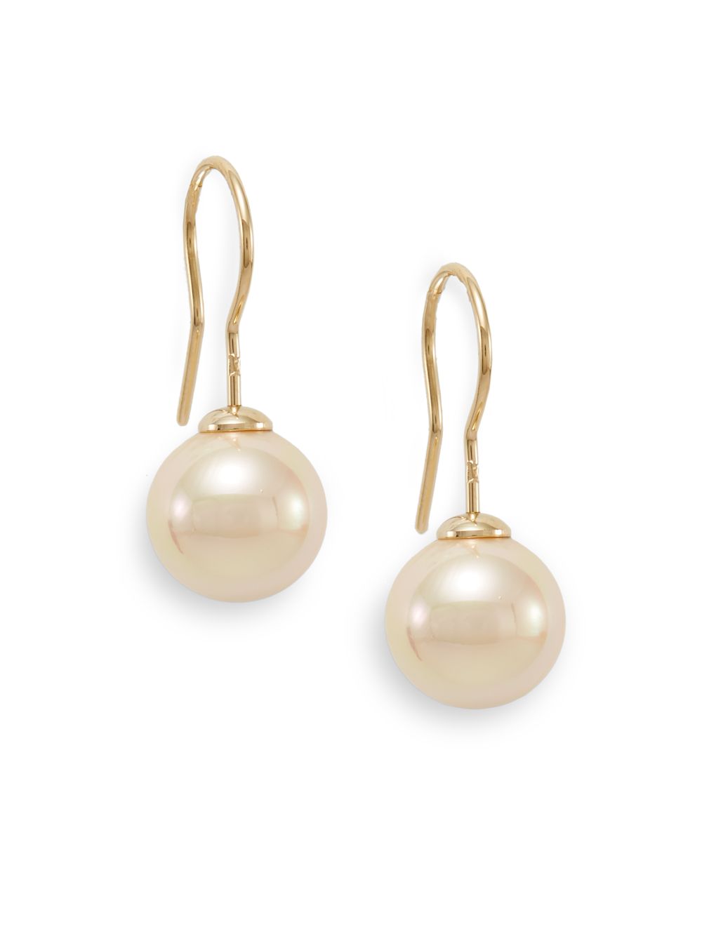 Lyst Majorica 12mm Cream Round Pearl Drop Earrings In White Gallery