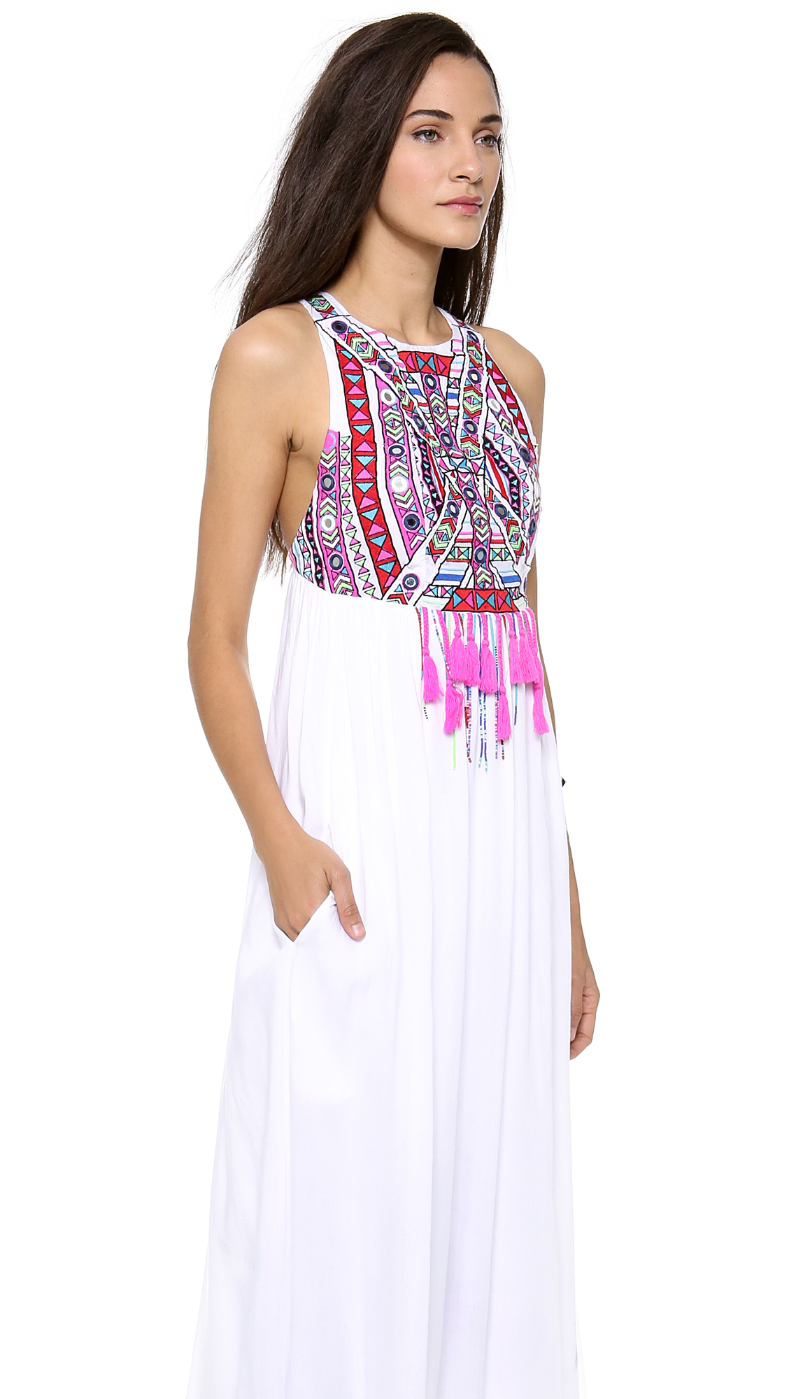 Lyst - Mara Hoffman Mirror Embroidery Maxi Dress in Purple