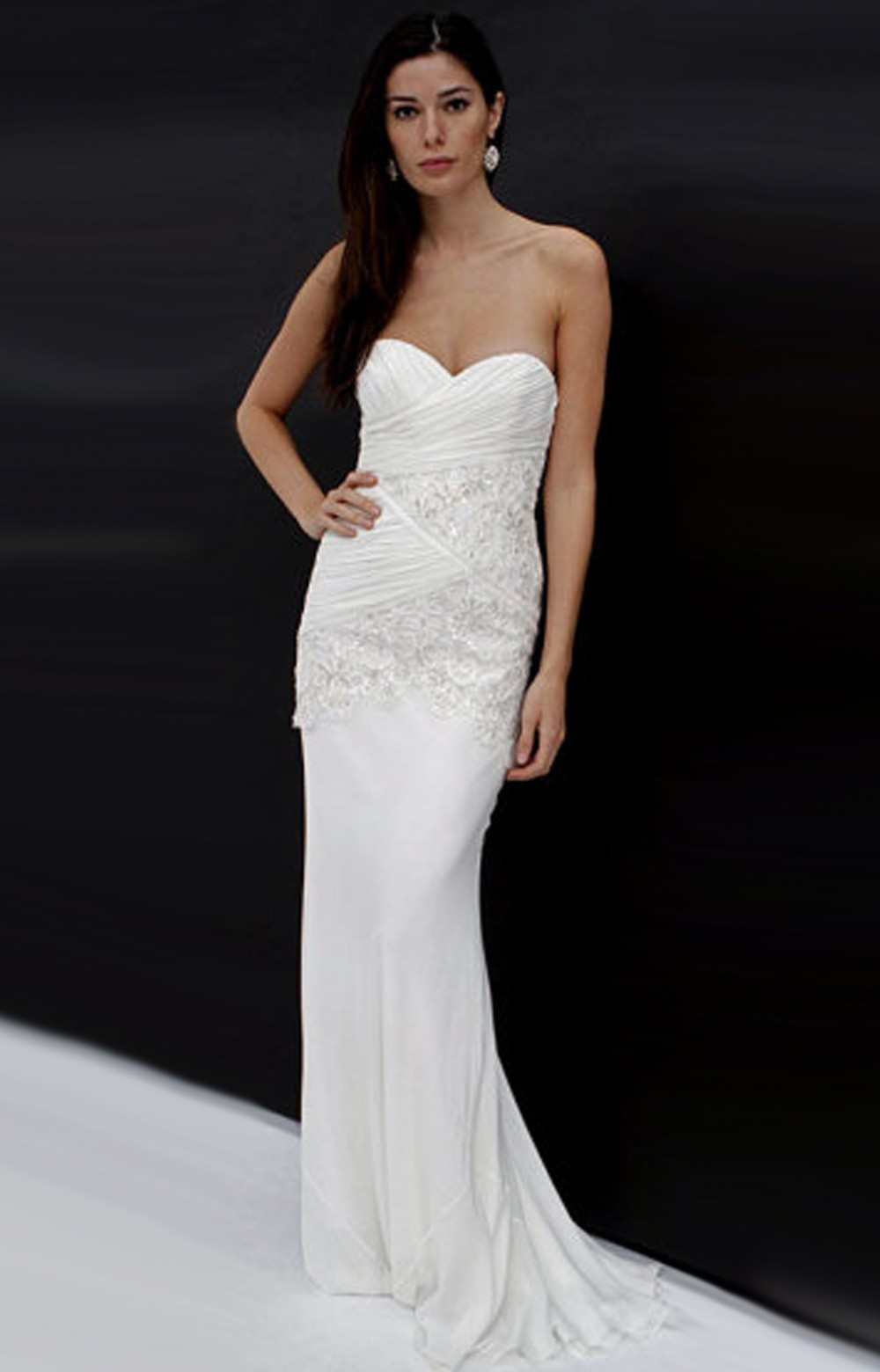 Nicole Miller Amber Bridal Gown in White (ANTQ WHITE) | Lyst