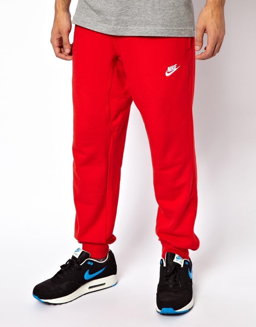Nike Aw77 Cuffed Joggers in Red for Men | Lyst