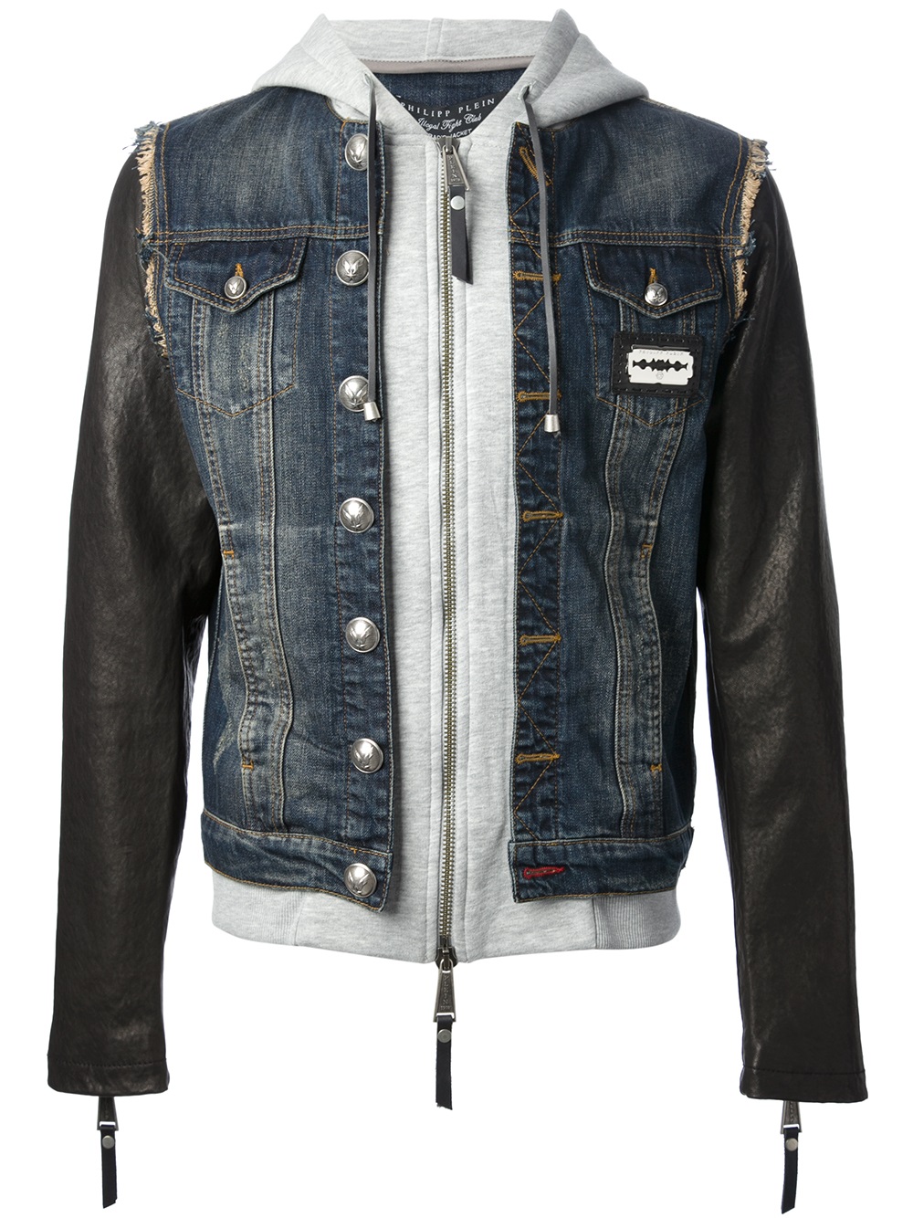 Lyst  Philipp Plein Layered Denim Jacket in Blue for Men