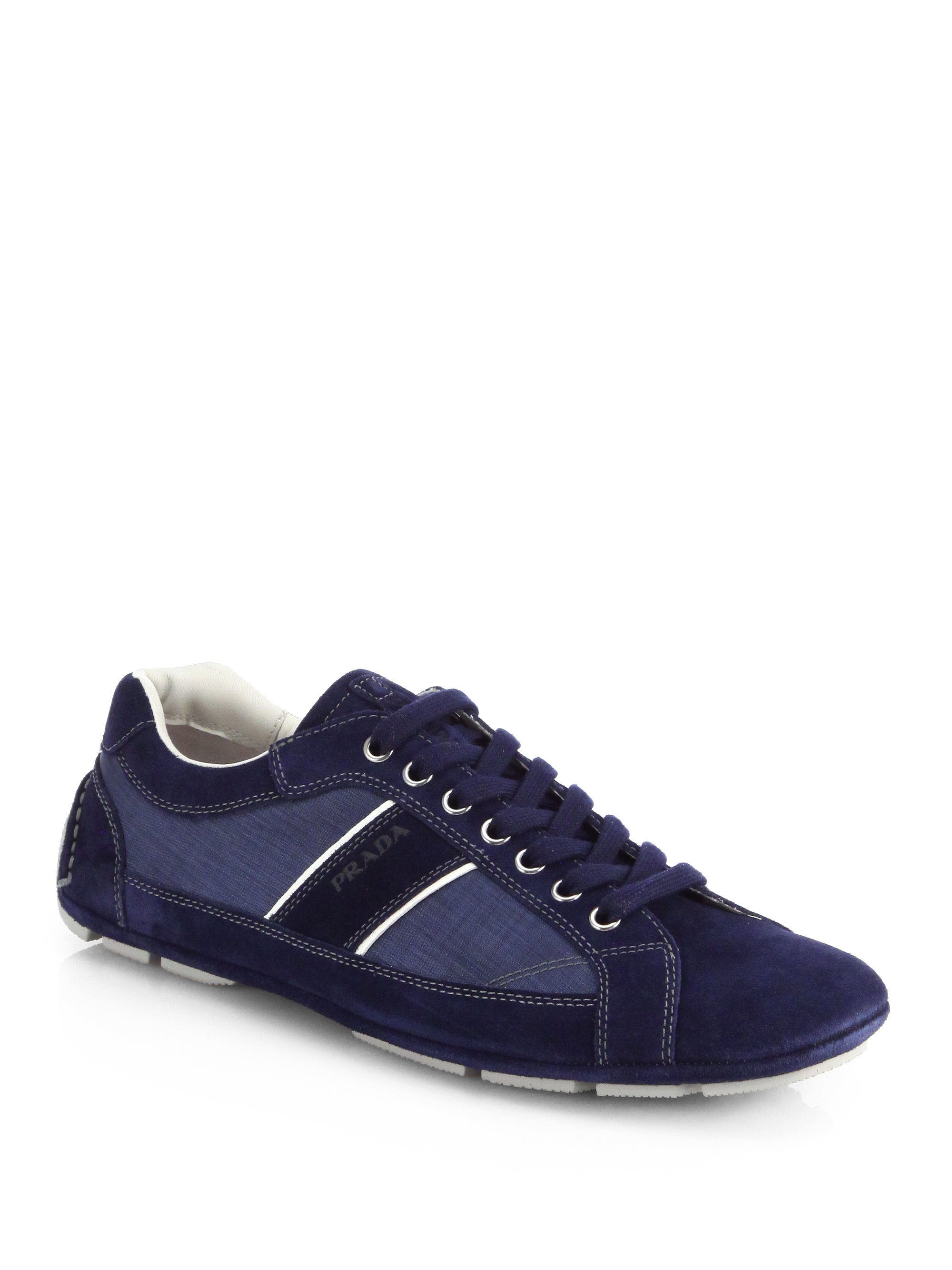 Prada Suede Sneakers in Blue for Men | Lyst