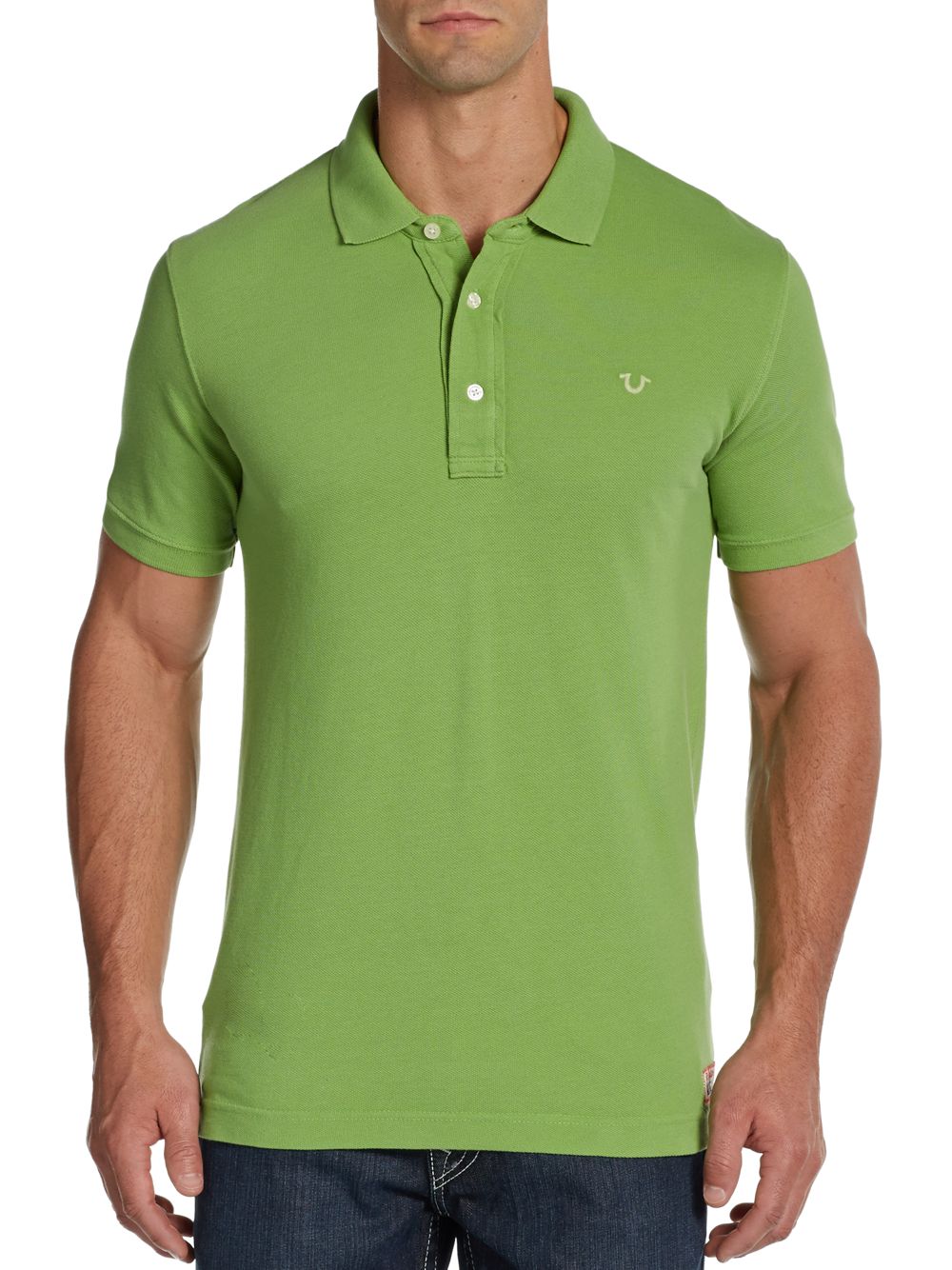Lyst - True Religion Embroidered Logo Cotton Polo Shirt in Green for Men