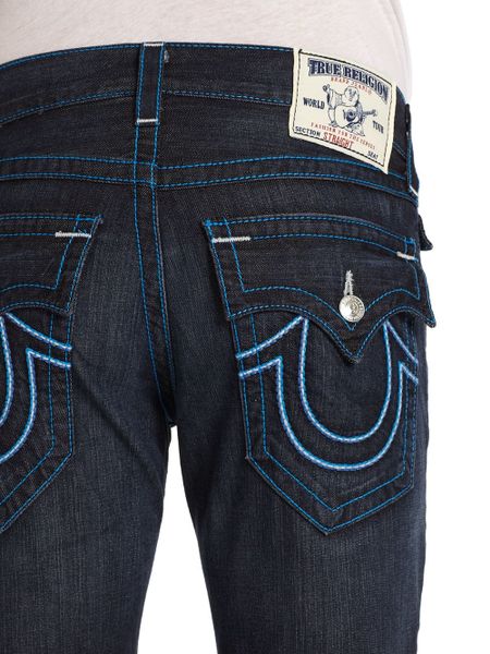 True Religion Stitched Flap Pocket Straightleg Jeans in Blue for Men ...