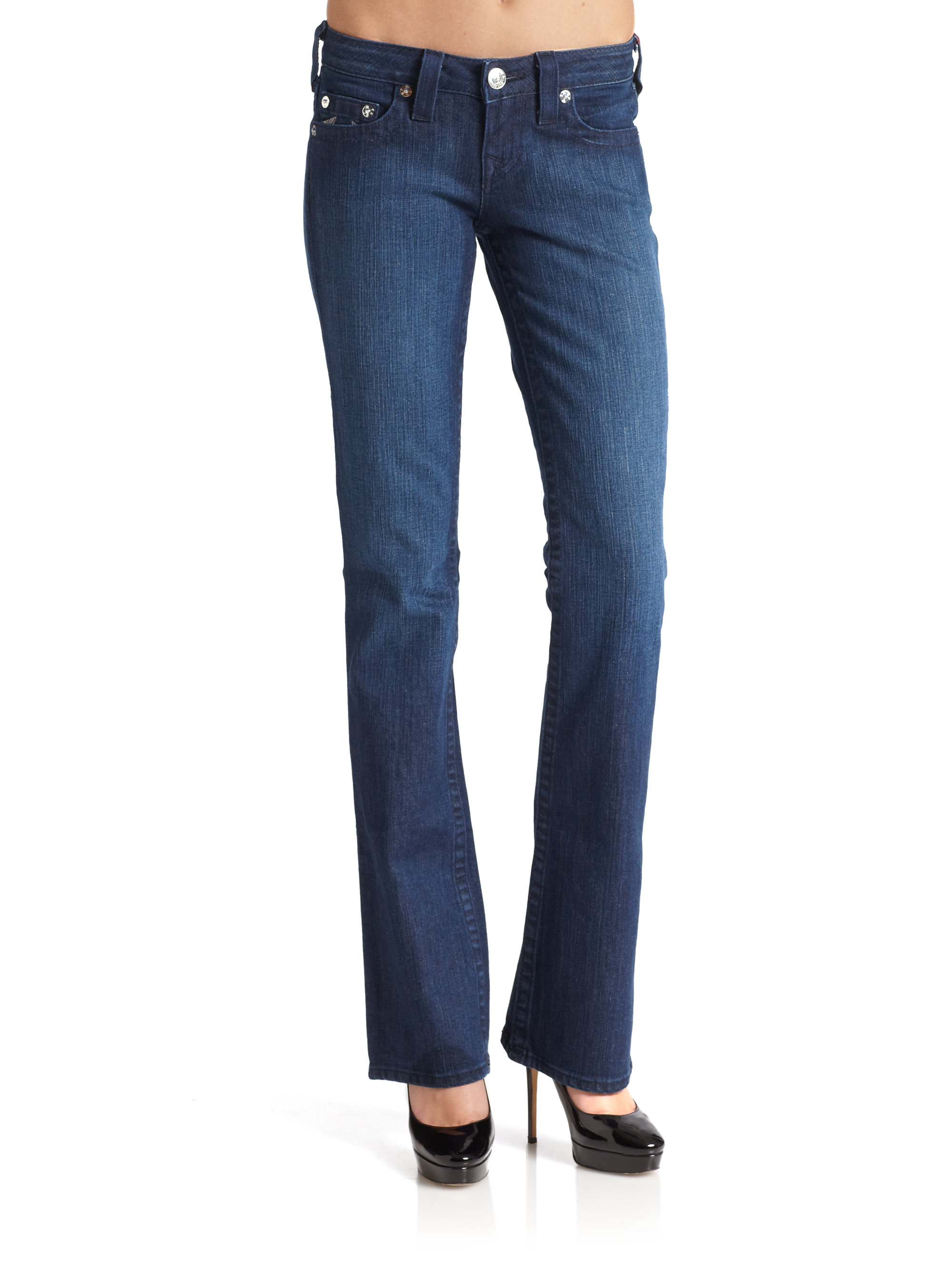Lyst - True Religion Tori Embellished Bootcut Jeans in Blue