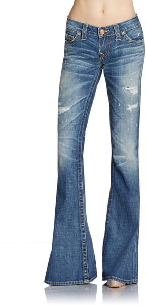 True Religion Skinny Wide Flare Jeans in Blue (missouri) | Lyst