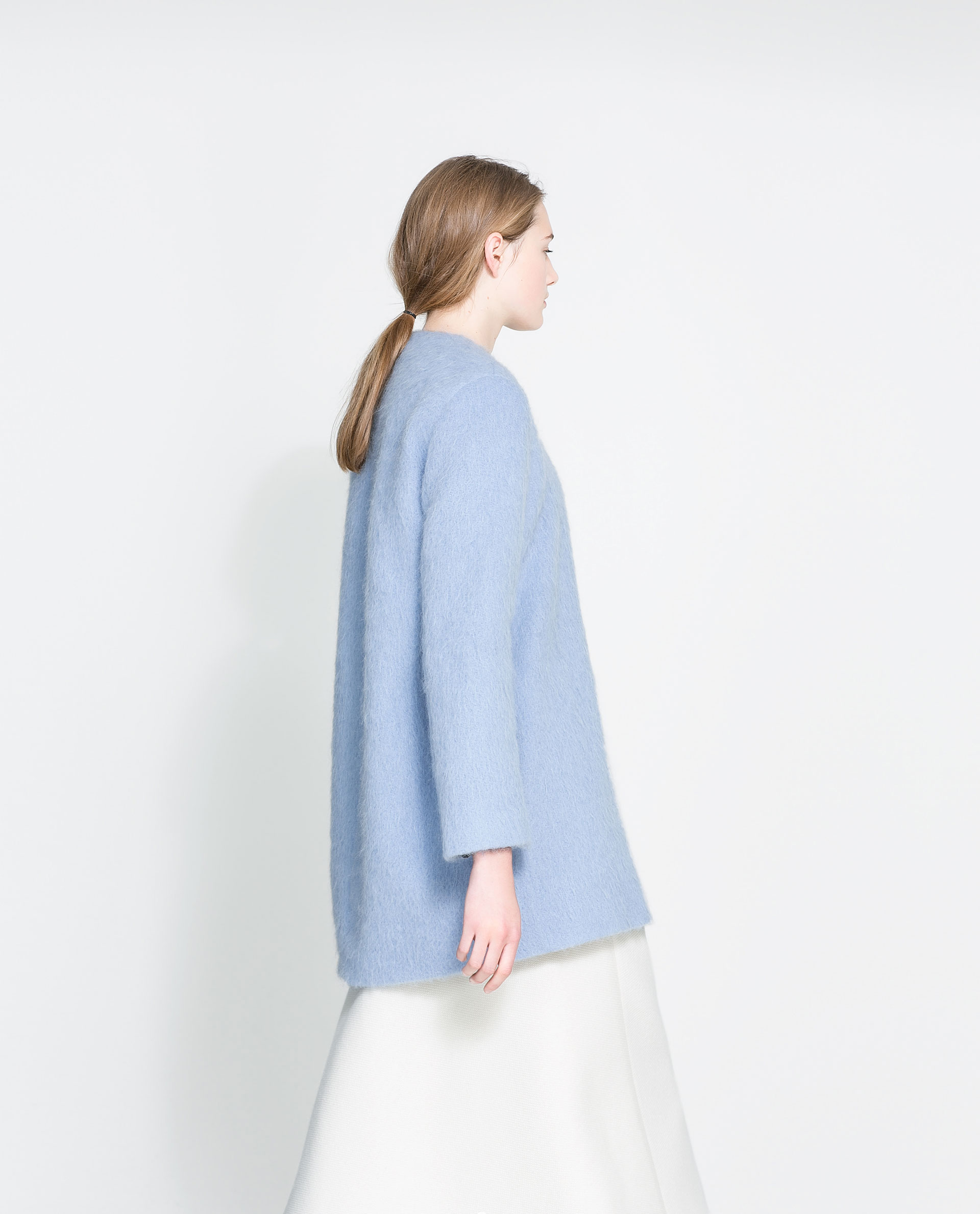 Zara Mohair Coat in Blue Lyst