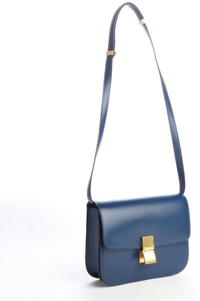 Celine Blue Classic Box Shoulder Bag in Blue | Lyst