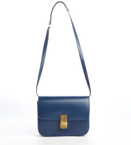 Celine Blue Classic Box Shoulder Bag in Blue | Lyst