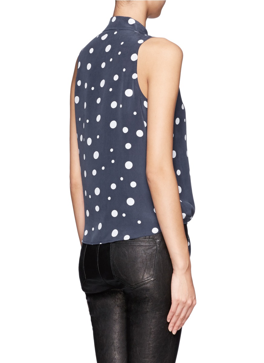 polka dot sleeveless shirt