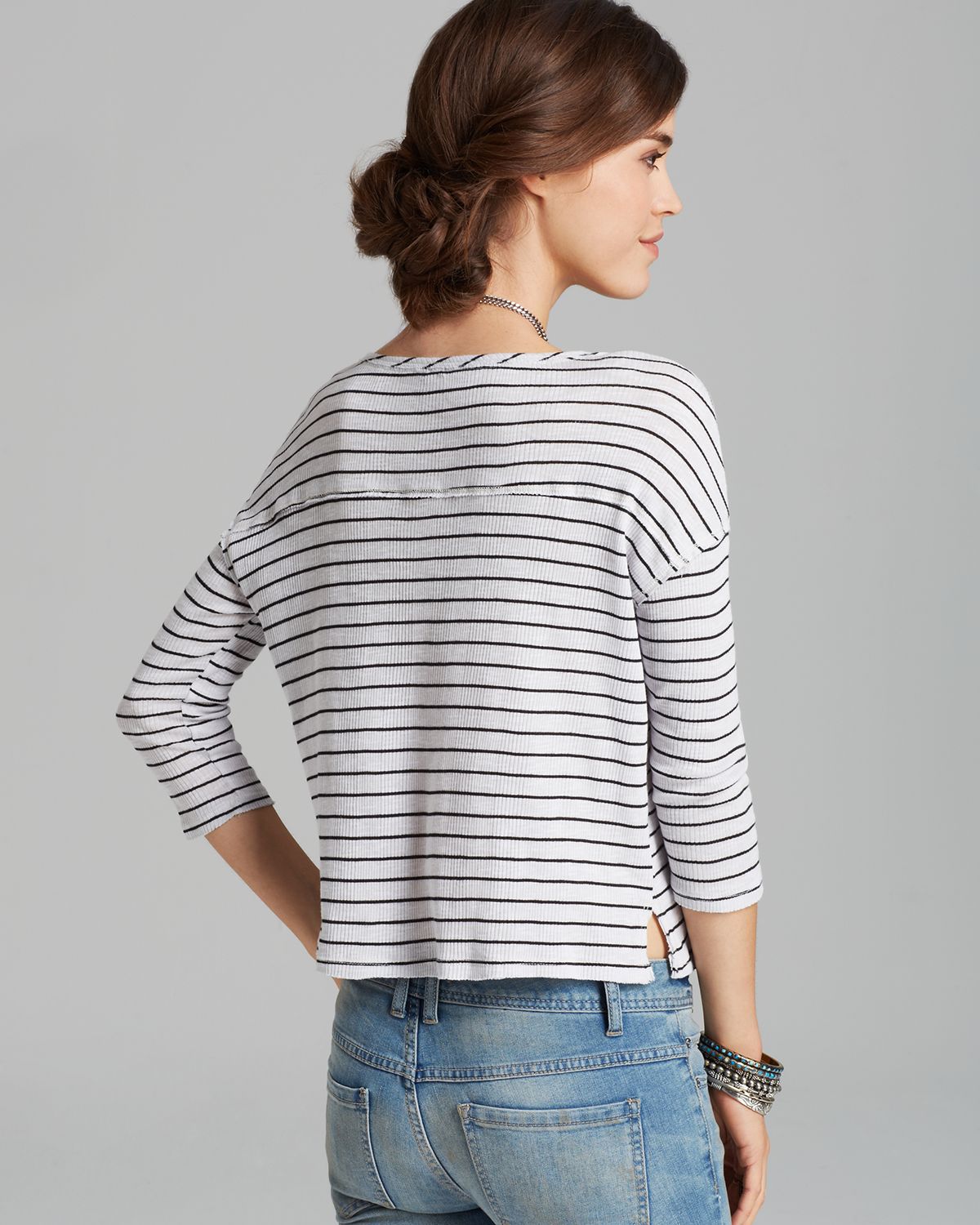lyst free people top garvey henley in black givenchy hosiery size chart