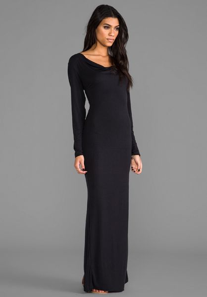 Indah Santee Long Sleeve Maxi Dress in Black in Black | Lyst