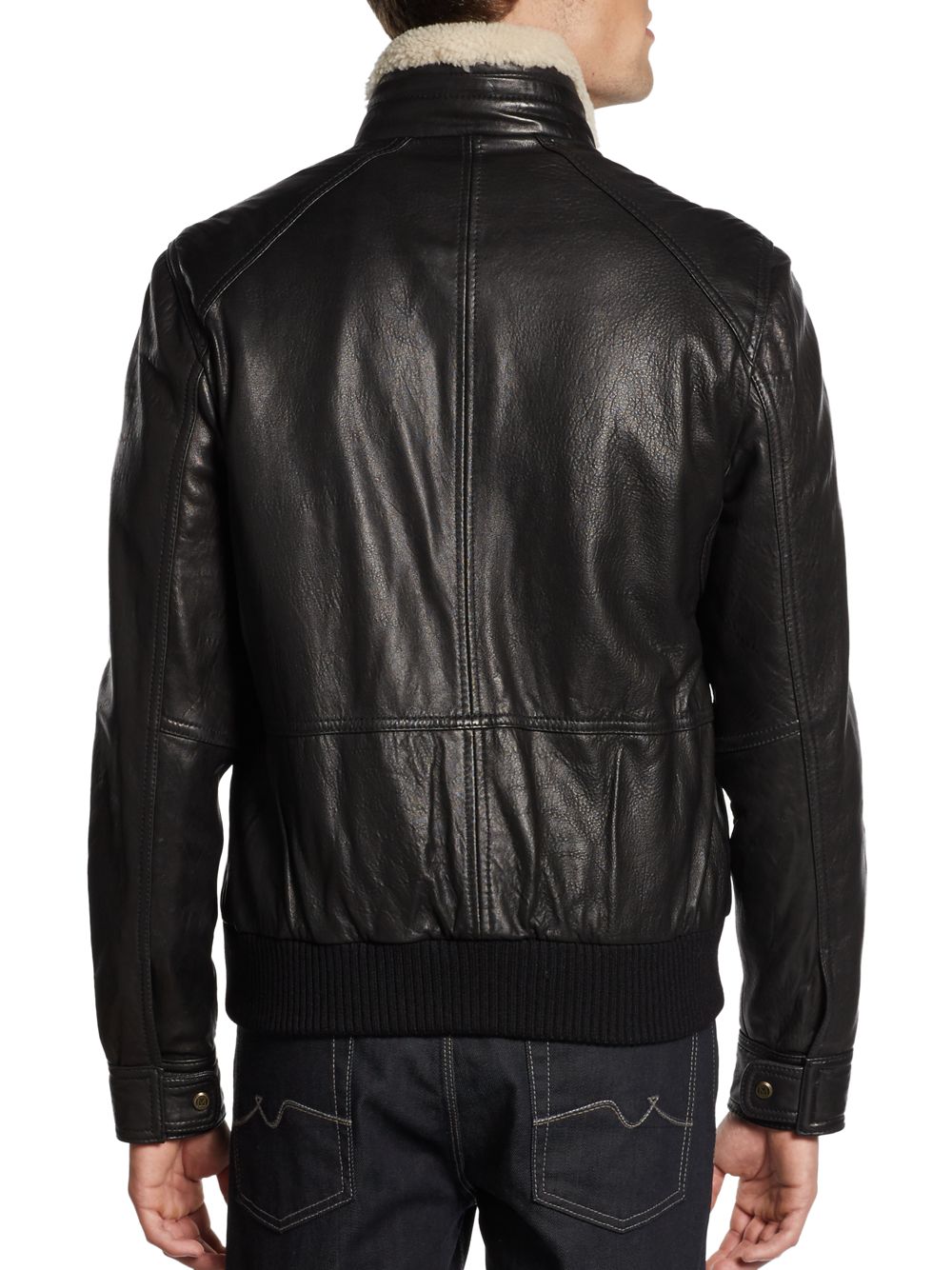 Lyst - Marc new york Norton Fur Collar Leather Jacket in Black for Men