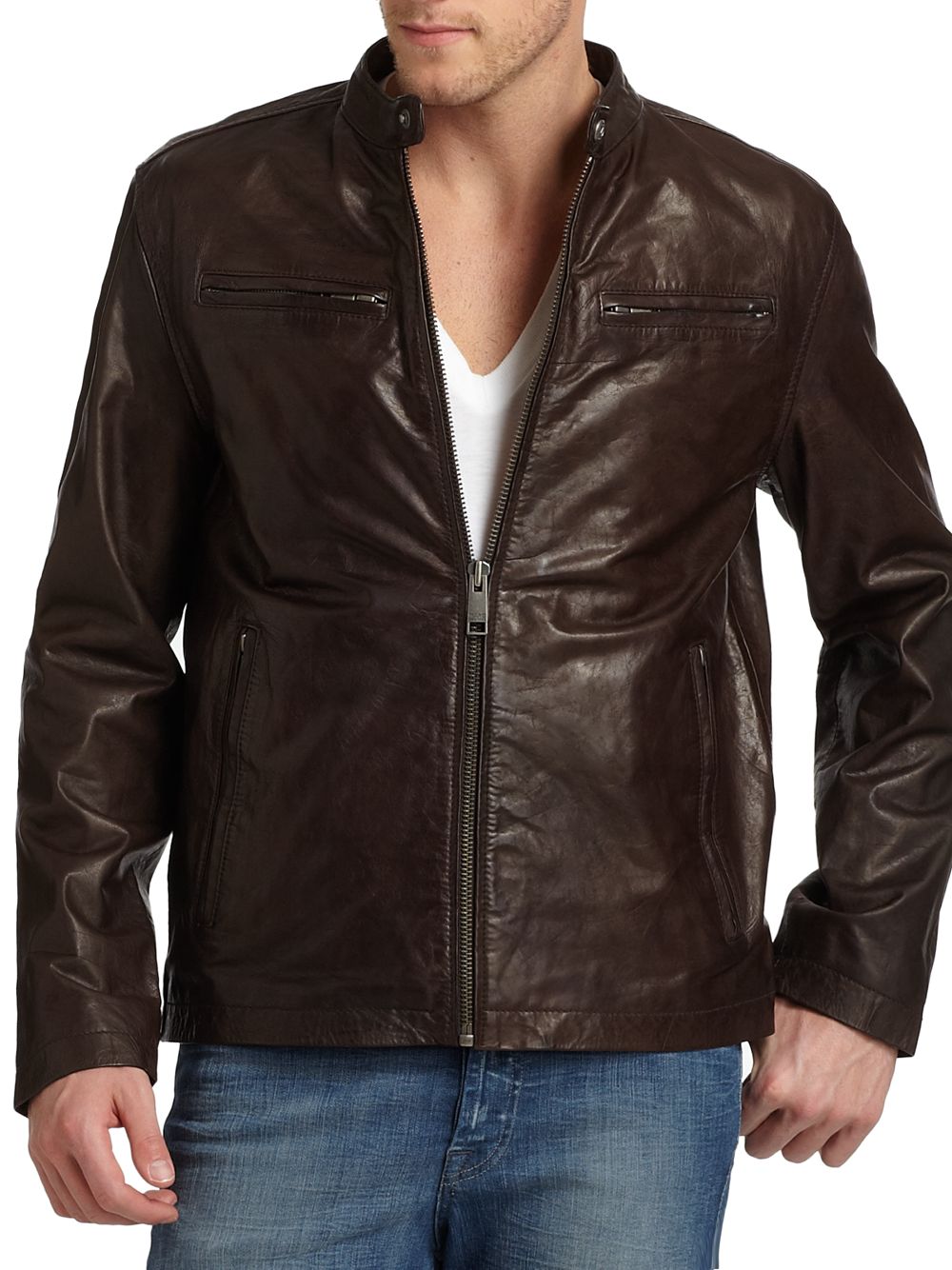 Lyst Marc New York Vernon Leather Jacket In Brown For Men Gallery