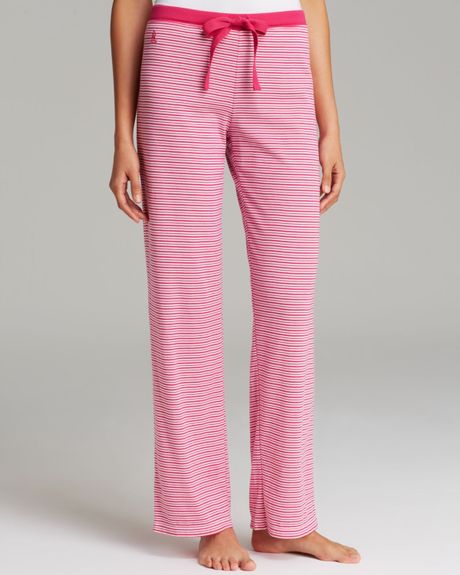 Ralph Lauren Lauren Veron Knit Pajama Pants in Pink (Verona Pink Stripe ...