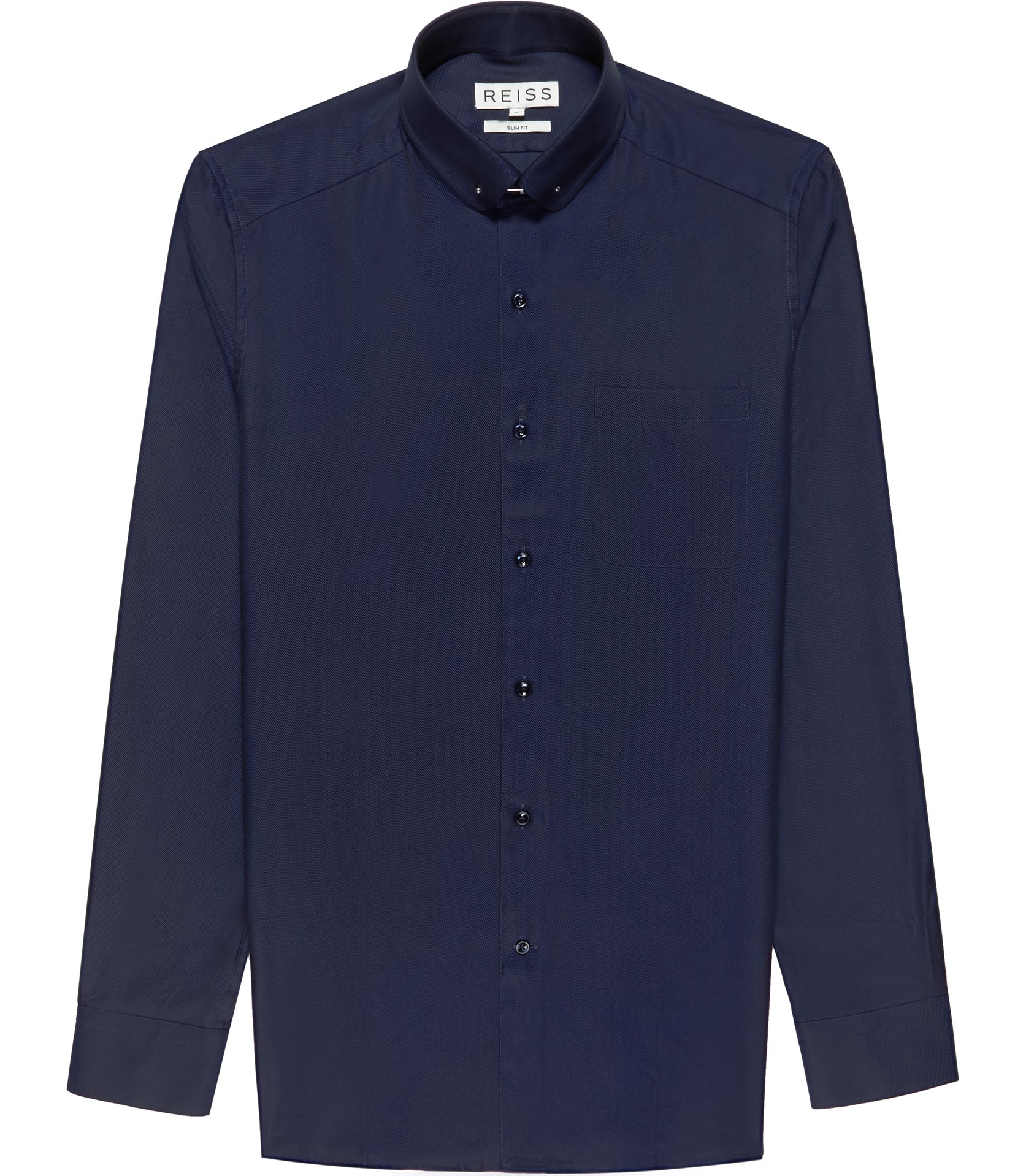 Lyst - Reiss Keaton Shirt with Collar Bar in Blue for Men