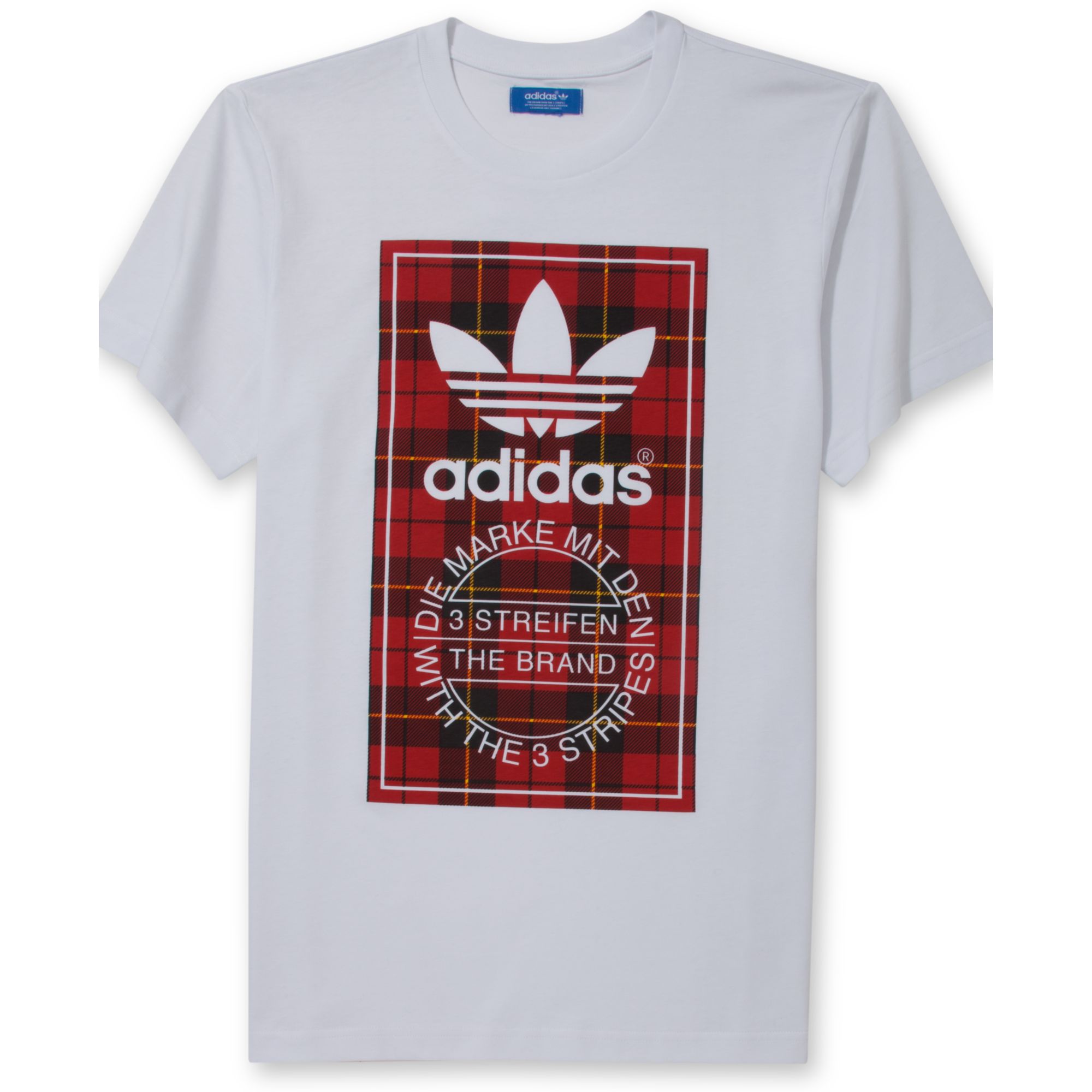  Adidas  Plaid Label T  shirt  in White for Men Lyst