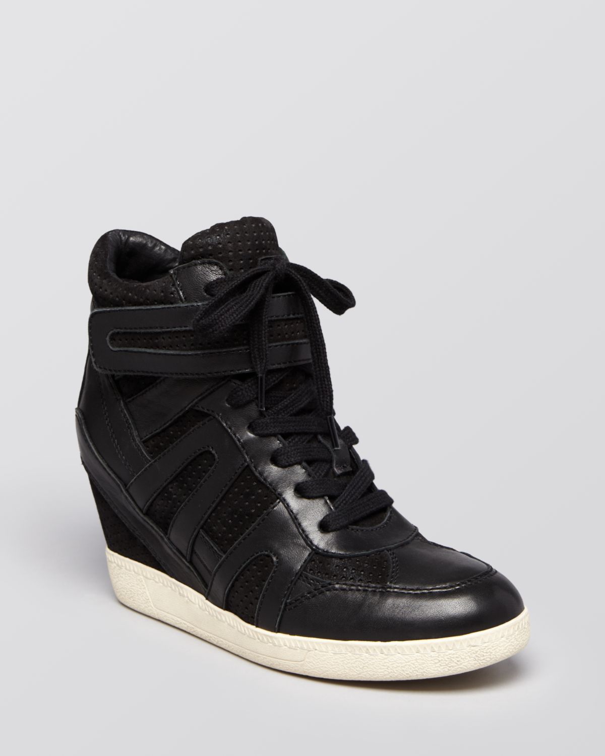 Ash Lace Up Wedge Sneakers Beck Bis in Black | Lyst