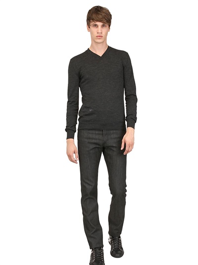 Lyst - Dior Homme Bee Wool Knit V Neck Sweater in Gray for Men