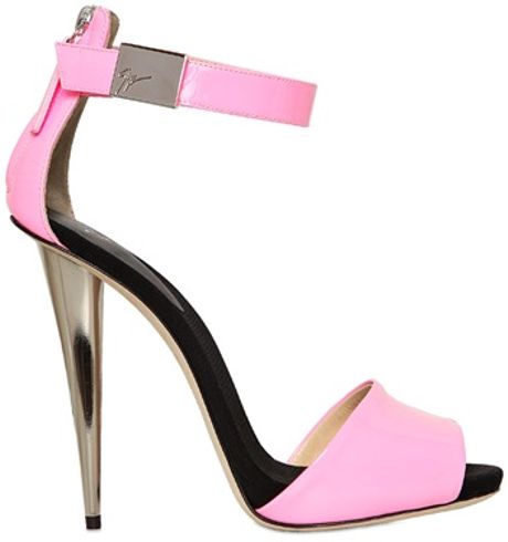 Giuseppe Zanotti 120mm Patent Leather Sandals in Pink | Lyst