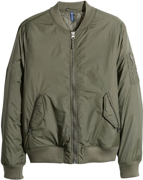 H&m Bomber Jacket in Khaki for Men (Khaki green) | Lyst