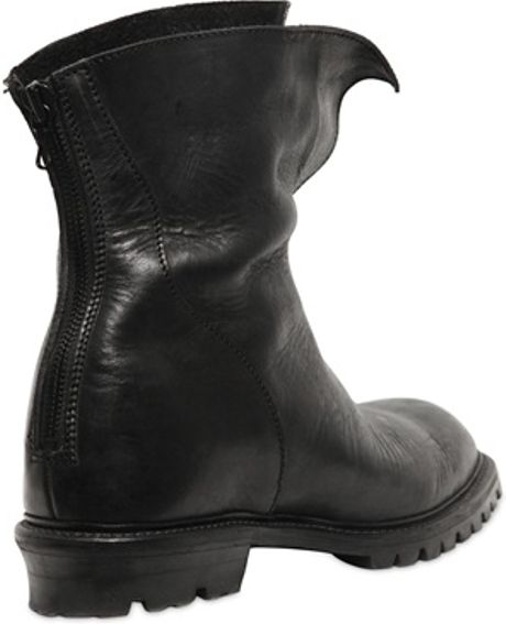 Julius Front Flap Leather Inner Wedge Boots in Black for Men | Lyst