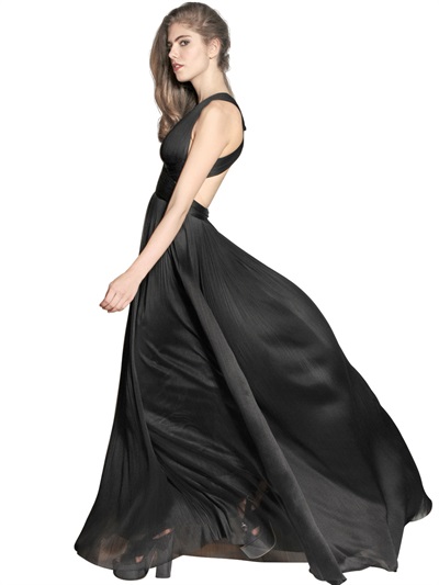 black silk outfit