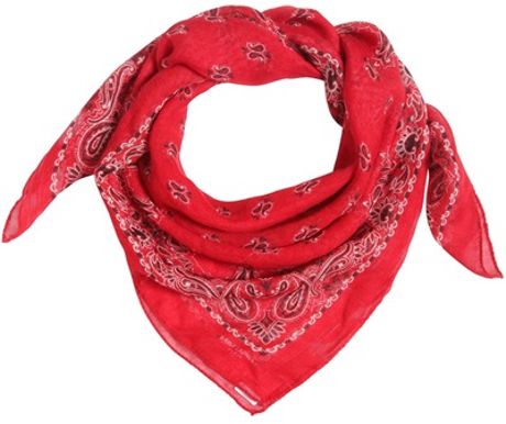 Saint Laurent Printed Silk Cashmere Bandana Scarf in Red for Men | Lyst