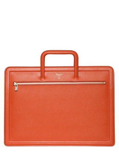 orange leather briefcase