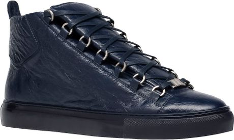 Balenciaga Arena High Sneakers in Blue for Men (Nuit Foncé) | Lyst