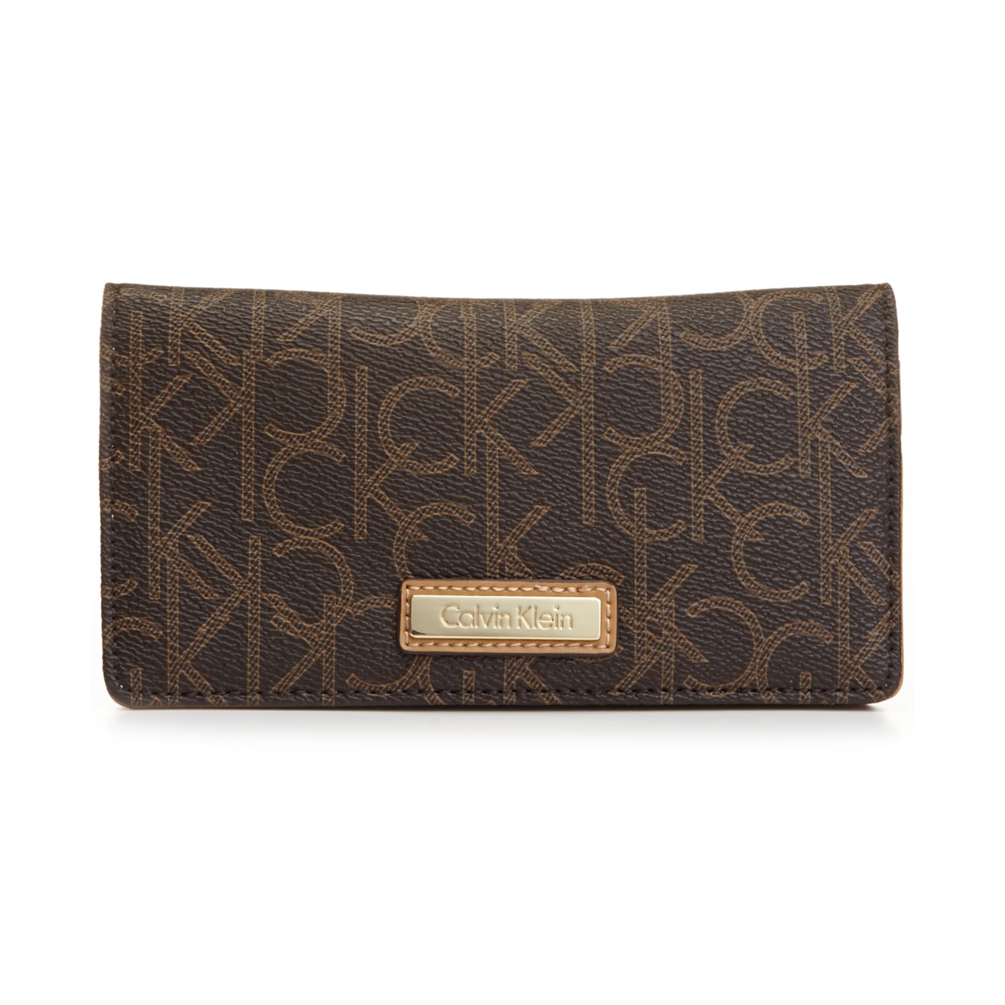 Lyst - Calvin klein Monogram Wallet in Brown