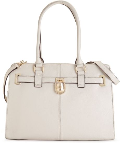 Calvin Klein Modena Leather Tote in White (Ivory) | Lyst