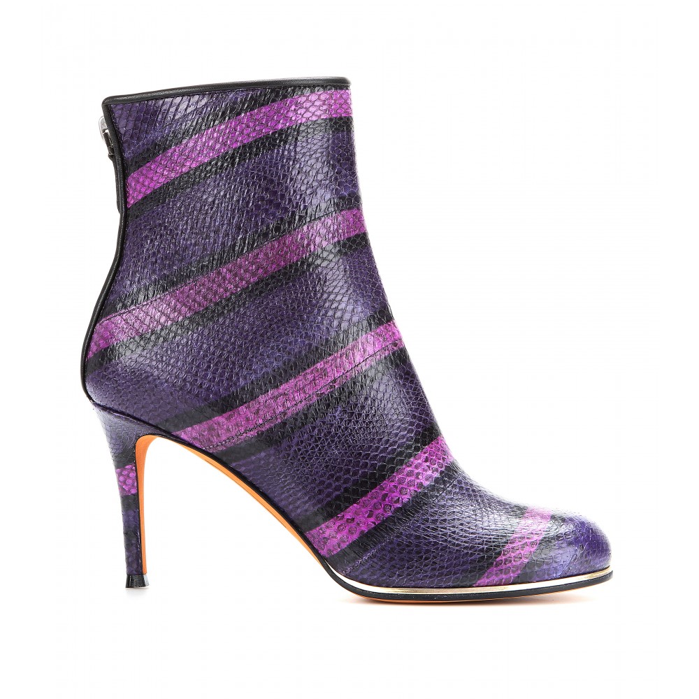 Lyst - Givenchy Nadi Striped Snake Leather Ankle Boots in Purple
