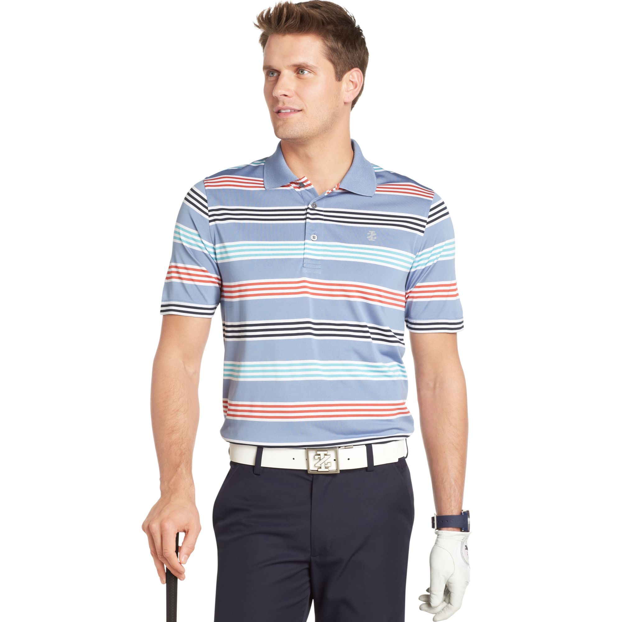 Izod Auto Stripe Performance Golf Polo in Blue for Men | Lyst