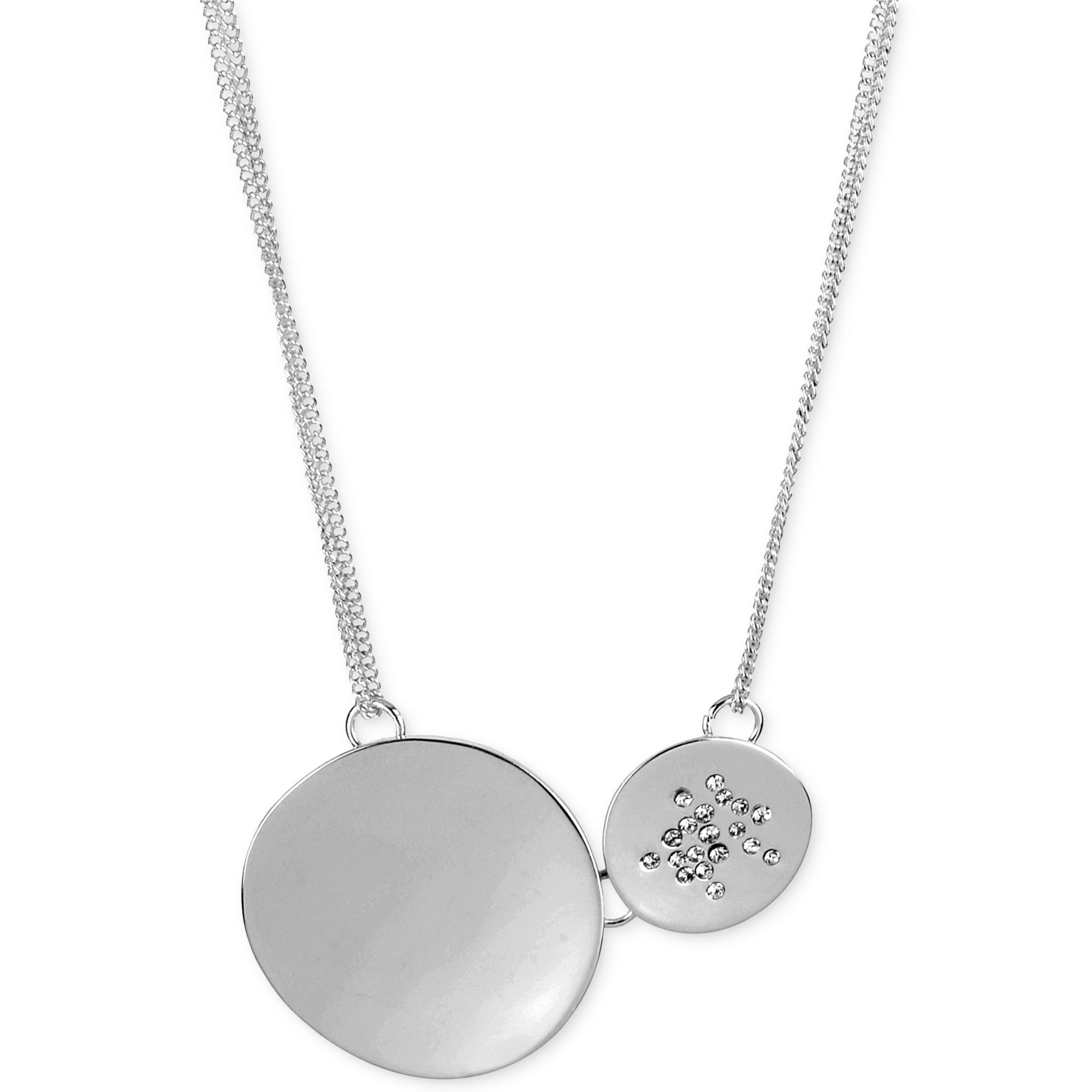 Cole New York Silvertone Pave Double Circle