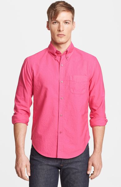 Band Of Outsiders Oxford Shirt in Pink for Men (Fuschia) - Lyst