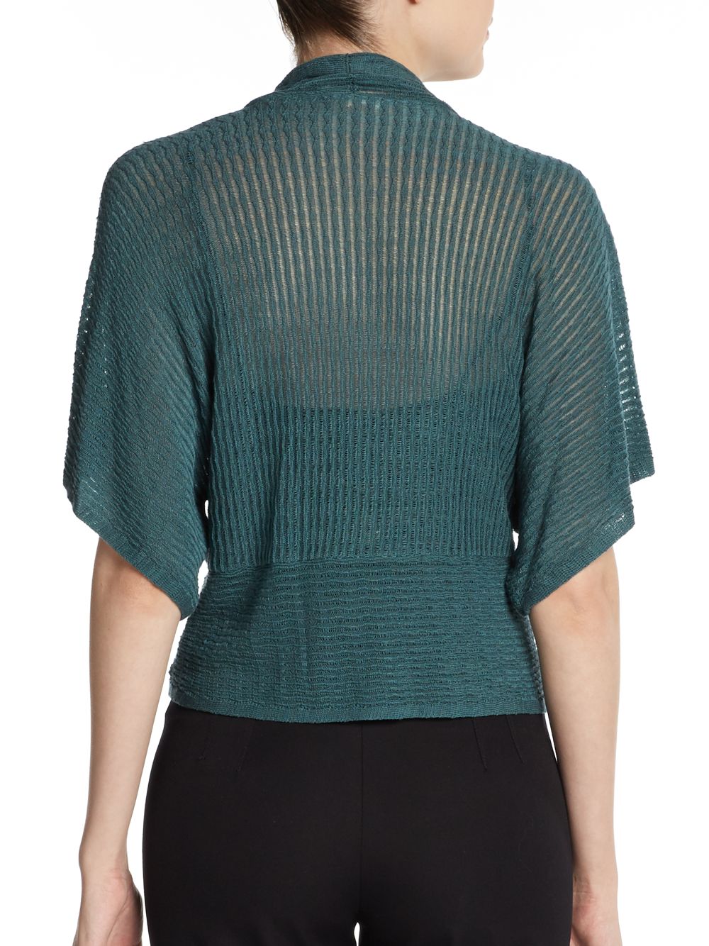 Lyst - Eileen Fisher Cropped Ripple Knit Cardigan in Green