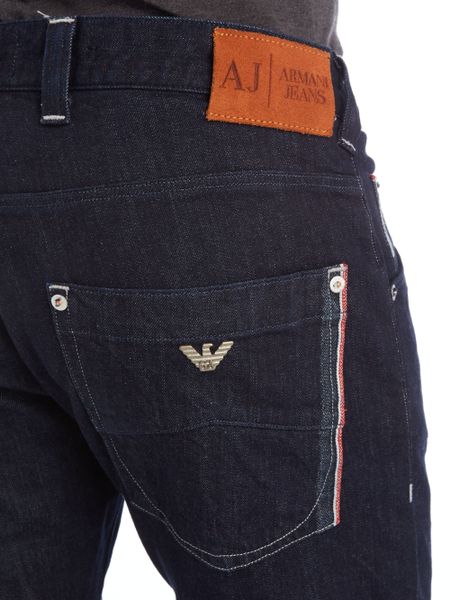Armani Jeans J08 Regular Slim Fit Pocket Detail in Black for Men (Denim ...