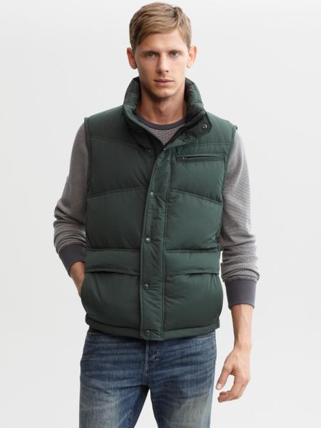 Banana Republic Puffer Vest Green in Green for Men | Lyst