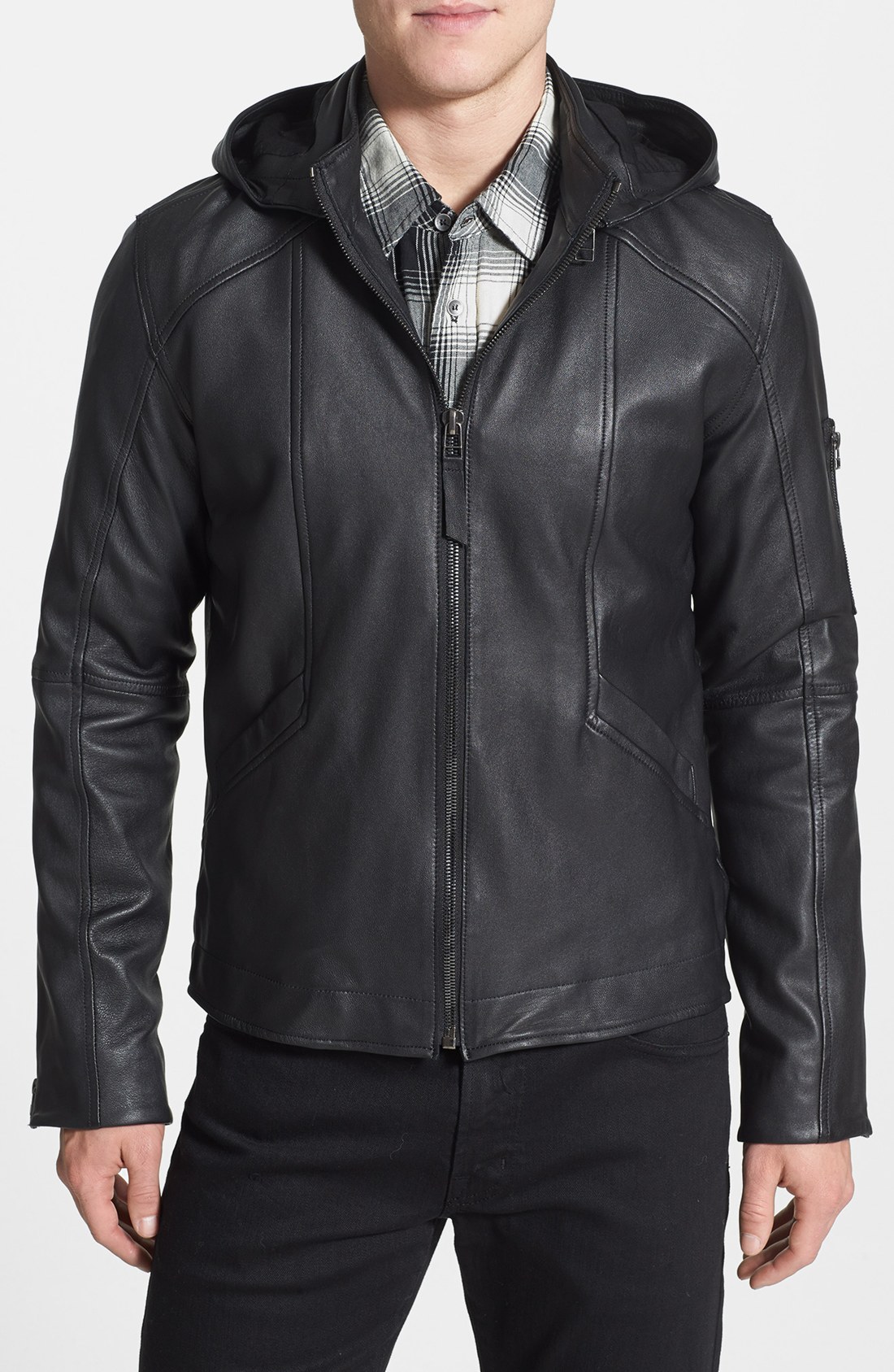 Field Scout Hooded Leather Jacket in Black for Men | Lyst
