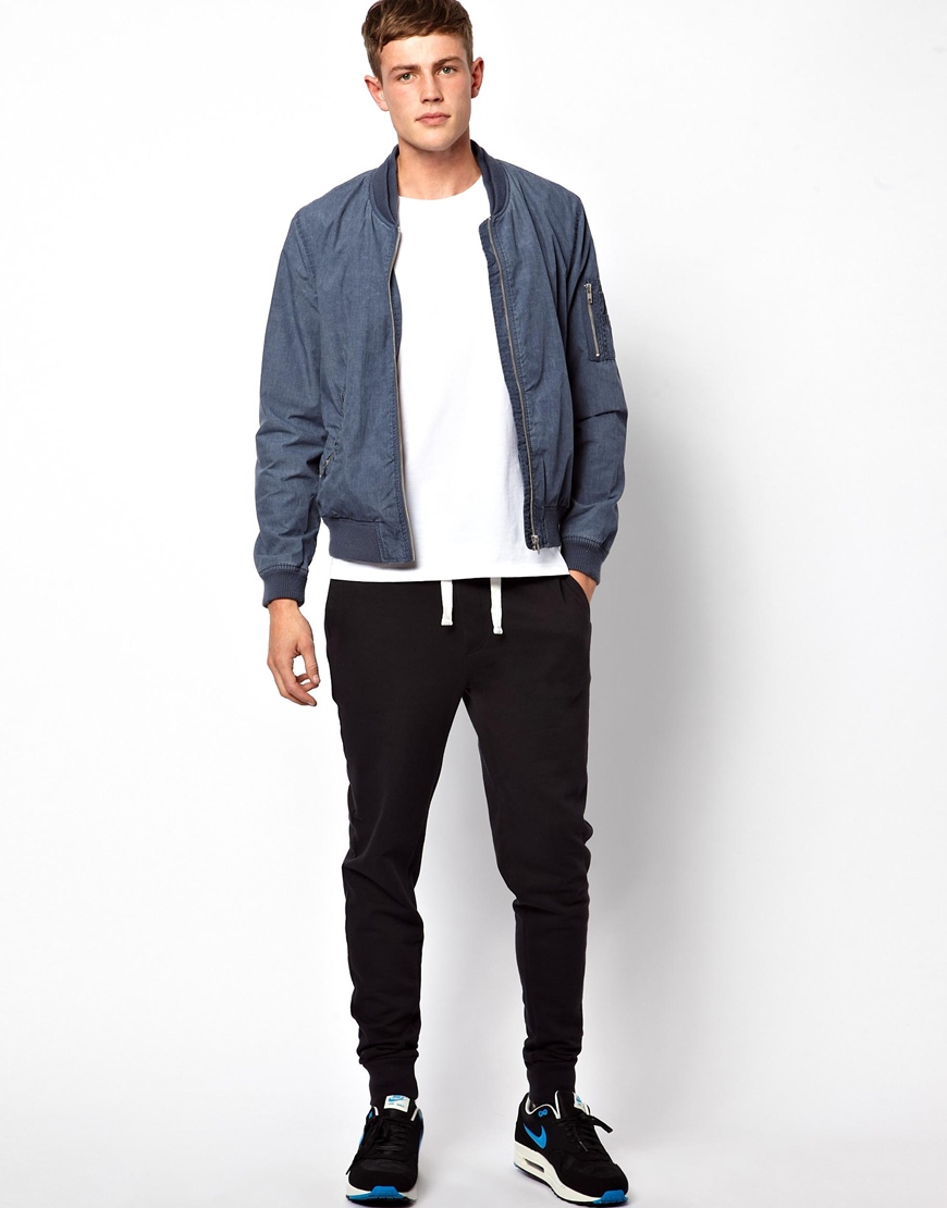 Lyst - Asos Skinny Joggers With Zip Fly And Button Detail in Black for Men